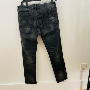 American eagle black with grey distressing mens jeans